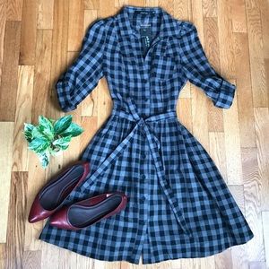 NWT Ark & Co Plaid Button Up Dress